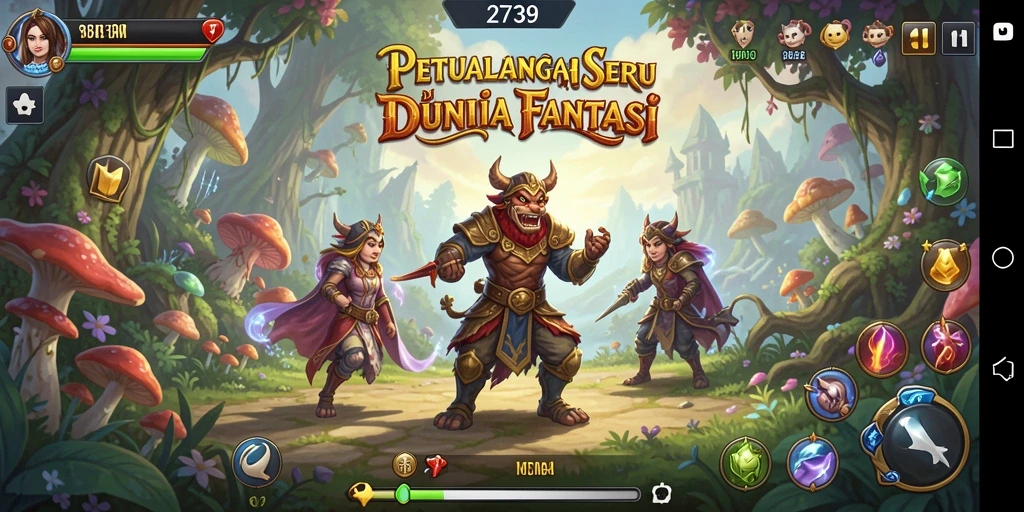 Tampilan gameplay seru dengan berbagai karakter dan tantangan di 2739.