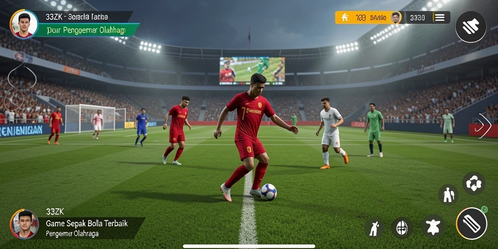 Tangkapan layar menghadirkan aksi seru di lapangan sepak bola.