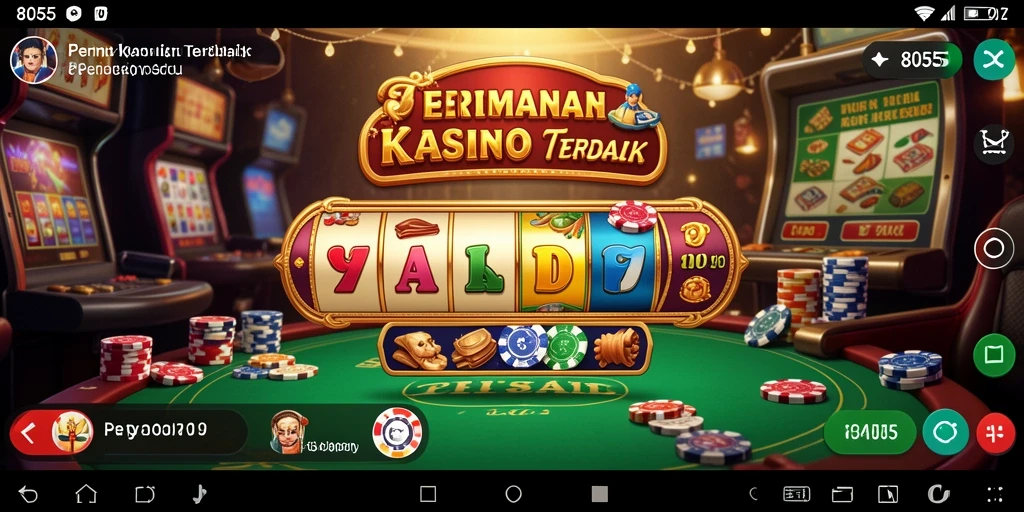 Layar permainan 8055 dengan grafis Kasino yang menarik.
