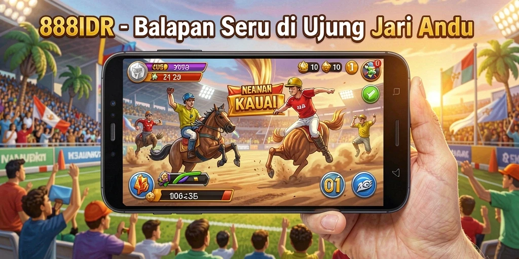 Tampilan gameplay seru dalam balapan di 888IDR.