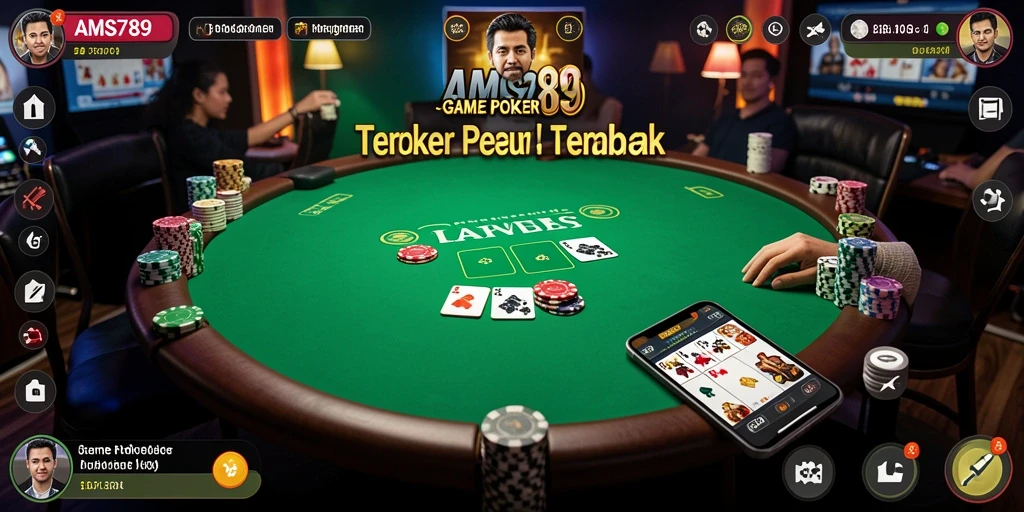 Screenshot gameplay menarik dari AMS789 yang menggambarkan suasana poker.