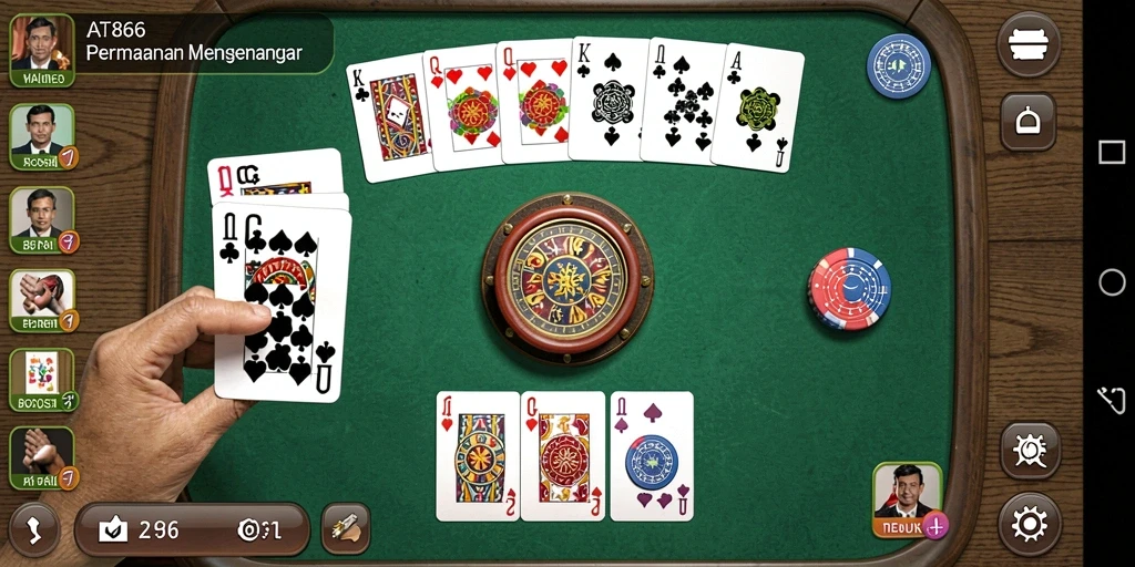Screenshot dari gameplay Gaple yang seru dan interaktif.