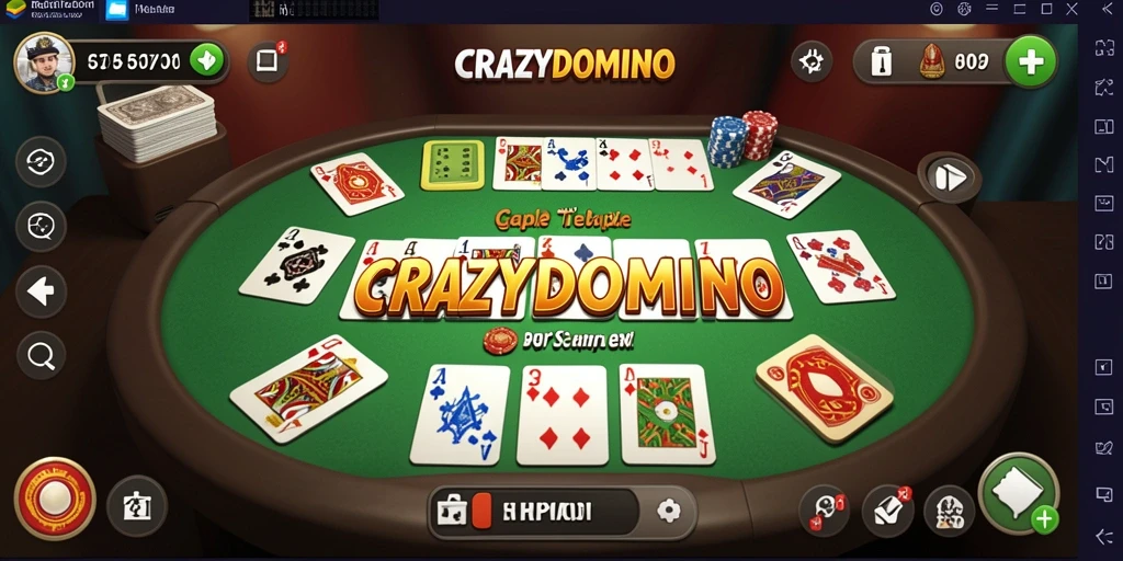 Tampilan gameplay seru dari permainan Gaple CRAZYDOMINO.