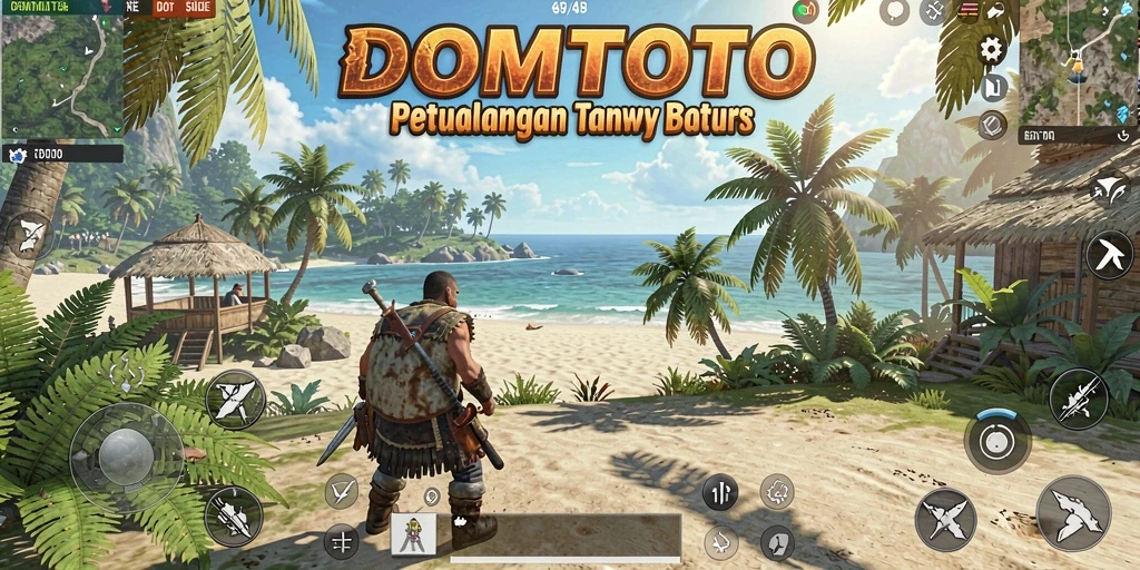 Tampilan gameplay <strong>DOMTOTO</strong> di dunia terbuka yang luas.