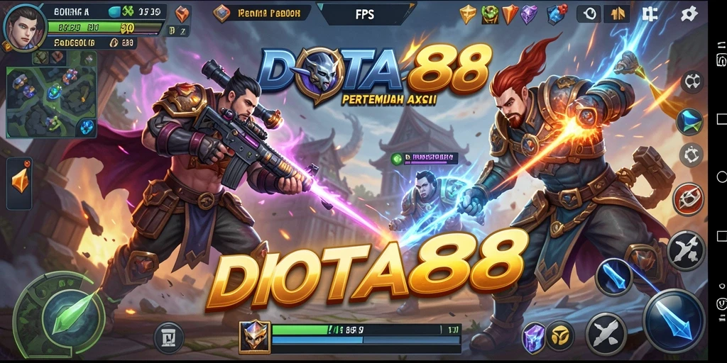 Tangkapan layar DOTA88 menampilkan aksi tembak-menembak yang intens.