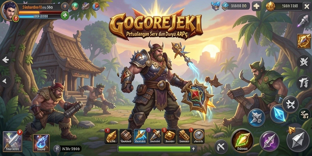 Screenshot utama GOGOREJEKI menampilkan aksi mendebarkan dalam pertarungan ARPG.