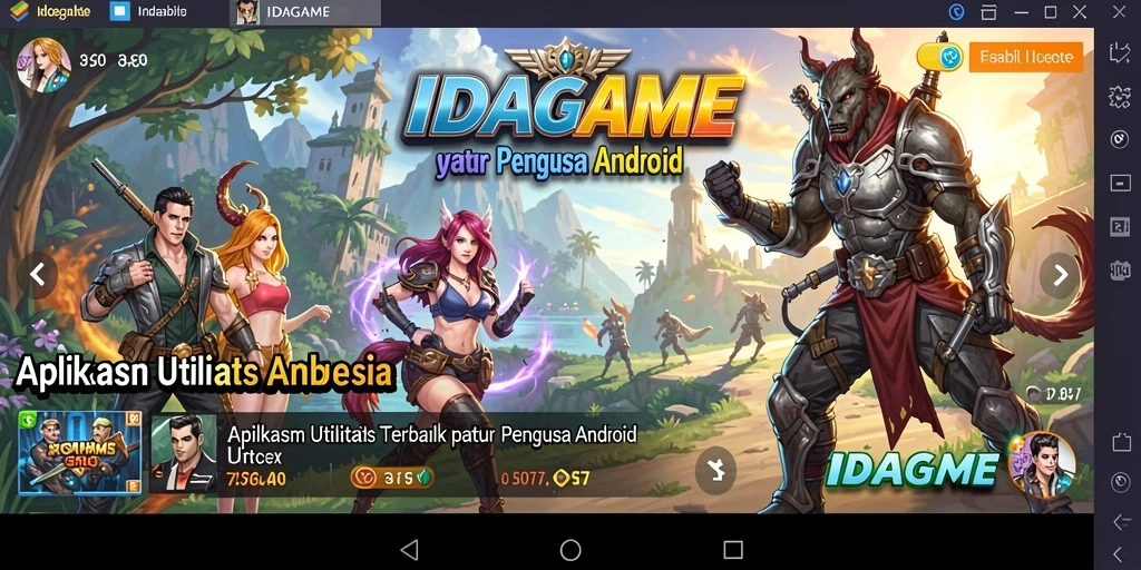 Tampilan antarmuka IDAGAME yang user-friendly dan praktis.
