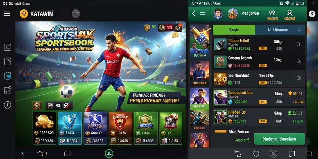 Tangkapan layar KATAWIN yang menunjukkan tampilan aplikasi sportsbook.