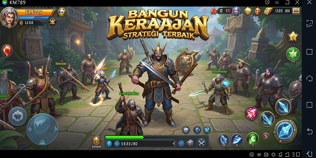 Screenshot KM789 menampilkan aksi pertempuran strategi yang seru.
