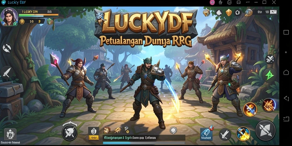 Tampilan gameplay menarik dari LUCKYDF yang penuh aksi RPG.