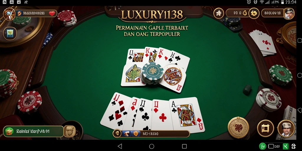 Tampilan gameplay seru dalam permainan Gaple LUXURY138.