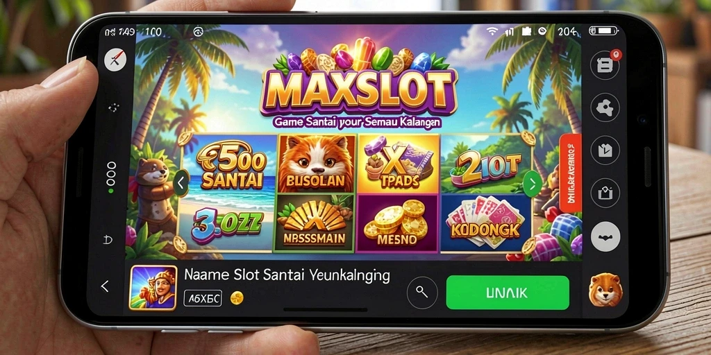 Tampilan gameplay MAXSLOT yang penuh warna dan menyenangkan.