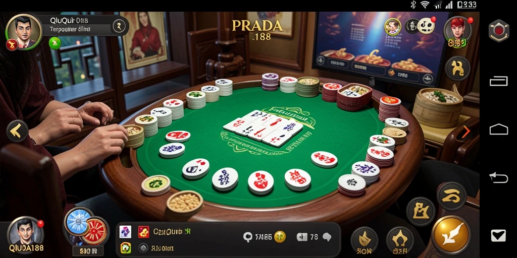 Tampilan gameplay seru dalam permainan QiuQiu PRADA188.