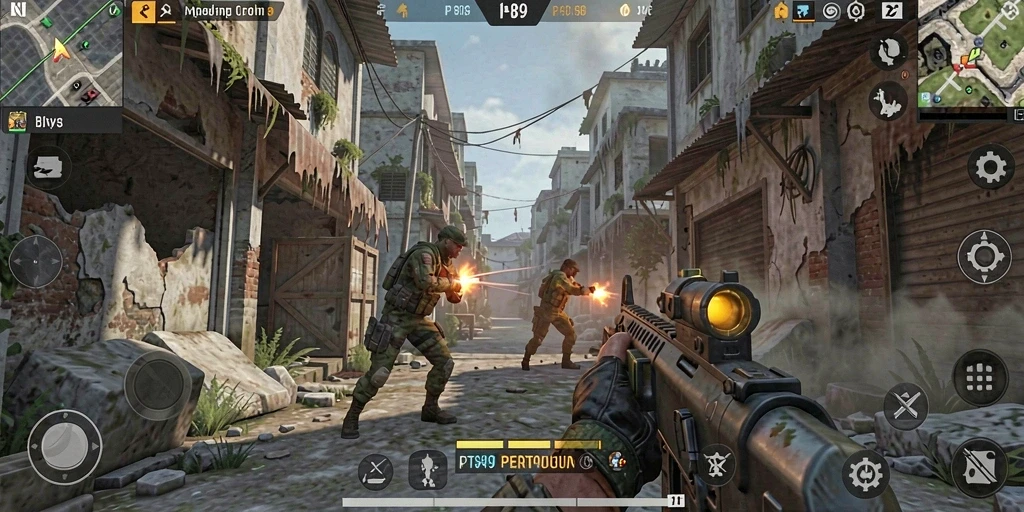 Screenshot gameplay PT89 menampilkan aksi tembak-menembak yang intens.