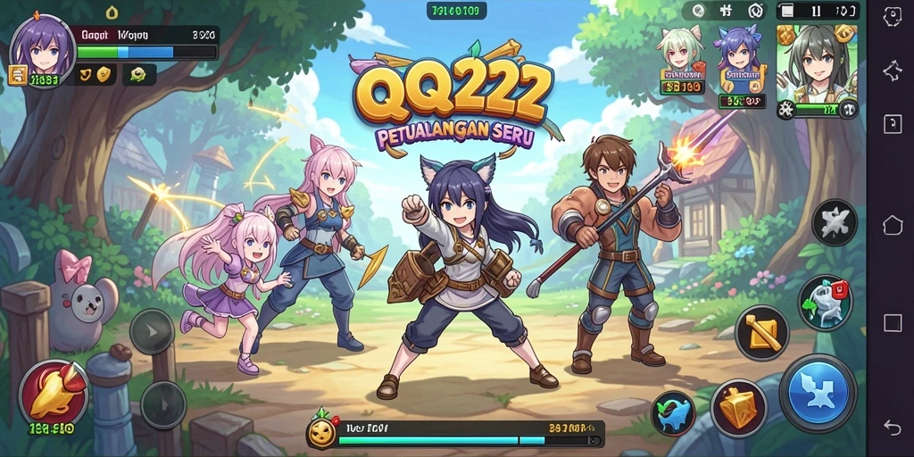 Screenshot menampilkan pertarungan seru dalam gaya Anime.