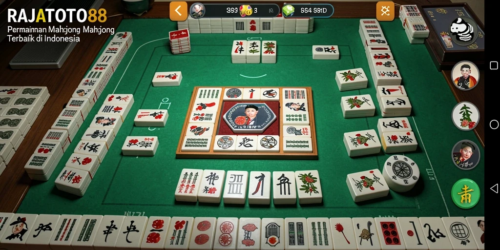 Screenshot gameplay yang menampilkan tampilan Mahjong yang menarik.
