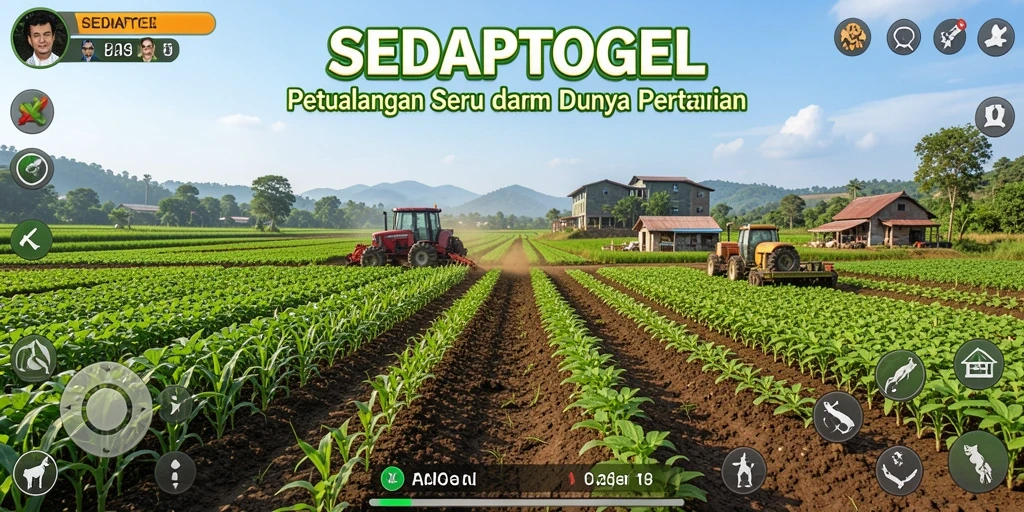 Tampilan gameplay SEDAPTOGEL dengan aktivitas bertani.