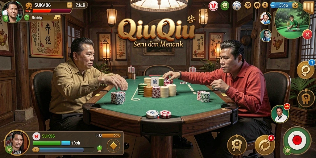 Tampilan permainan QiuQiu yang menantang dan seru.