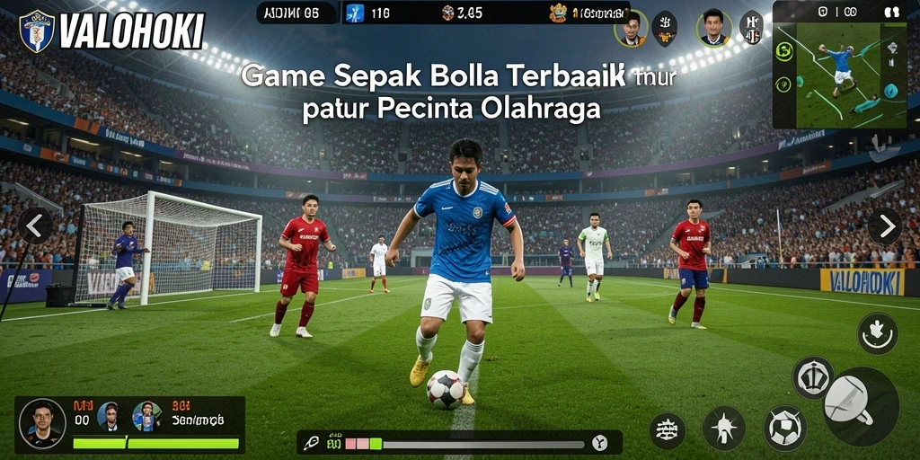 Tampilan gameplay VALOHOKI yang mendebarkan di lapangan sepak bola.