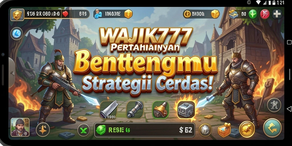 Tangkapan layar gameplay WAJIK777 menunjukkan pertahanan benteng yang tangguh.