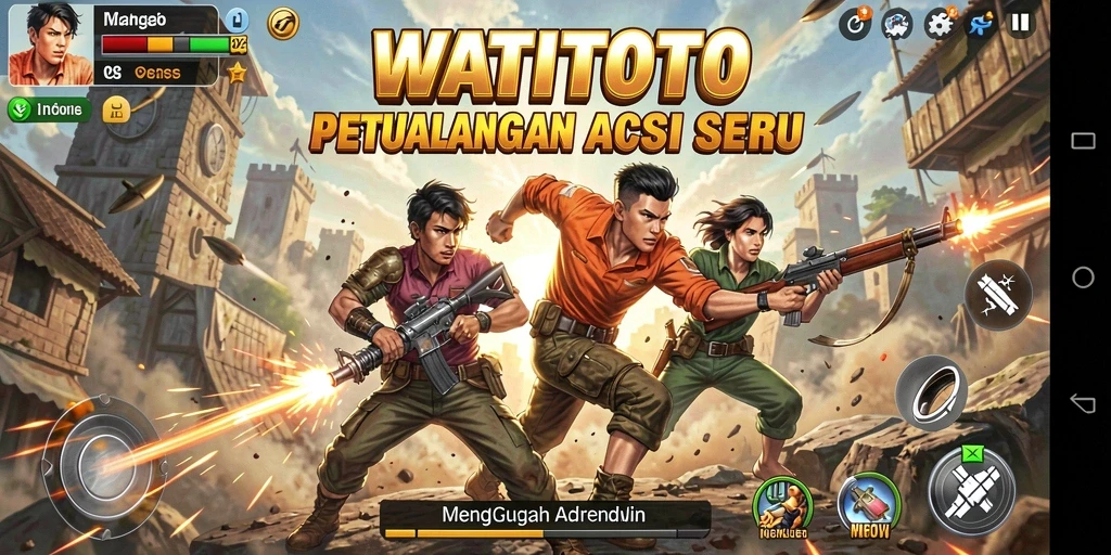 Screenshot WATITOTO yang menampilkan aksi pertarungan yang seru.